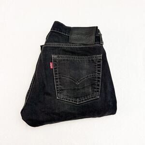 Levi's 513 Black Denim Jeans Reflective Inseam Size 28 x 34
